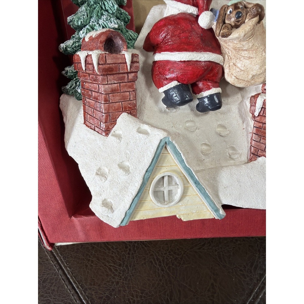 Santa Roof Top Michaels Ltd Classic Memories 3D Sculptured Plaque 1995 Vtg Read - Picture 3 of 15